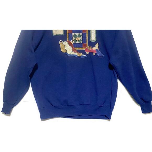 Jerzees Pullover Sweater Women's Size Extra Large Country Motif Blue - Picture 5 of 8